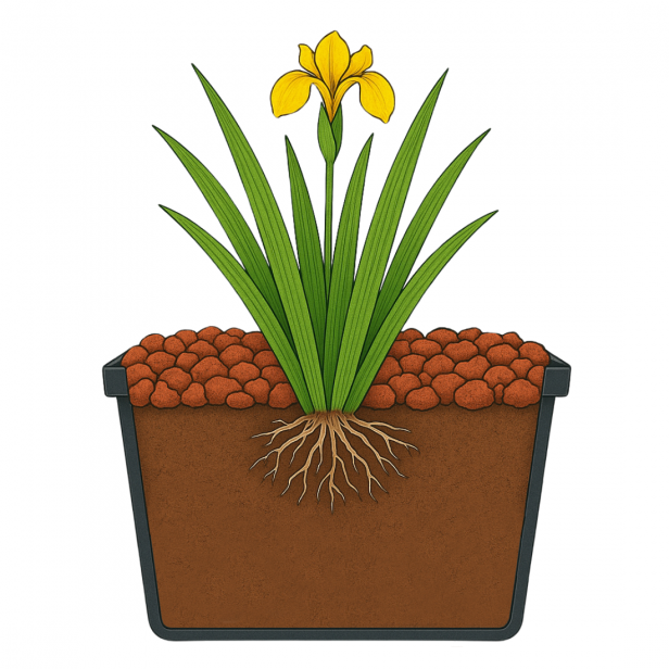 planter les plantes aquatiques dans un panier de plantation